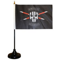 Single Reverse Stick Flag with Black Wooden